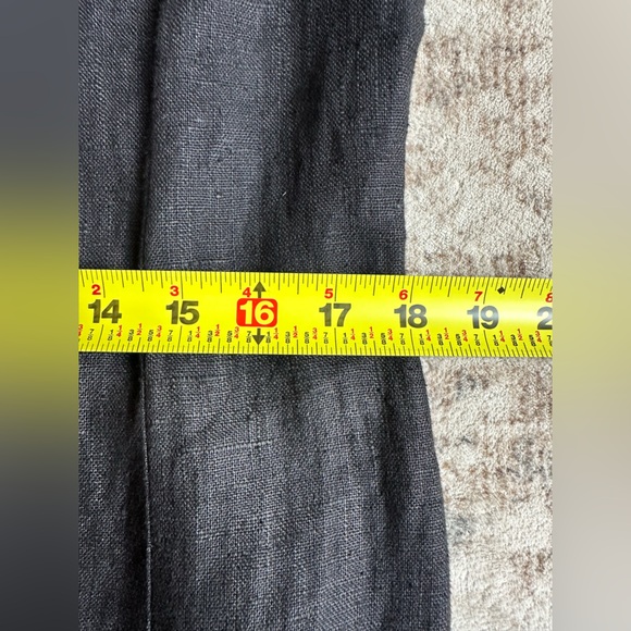 Vintage Harvé Benard 100%‎ Linen Black Button-Front Midi Dress Size 12 - Picture 9 of 10